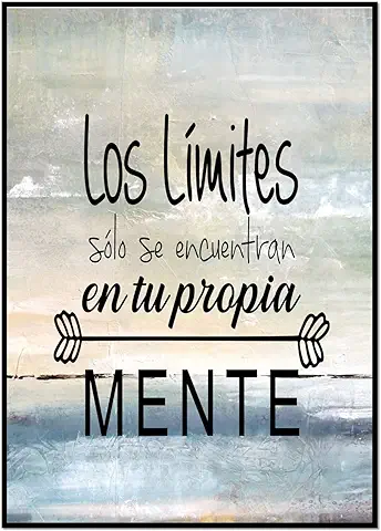 Didart Handmade. Cuadro con Frase Motivadora. Personalizado. Con Marco Incluido. Sin Clavos. Decoración Comedor Habitación Pasillo" Los Límites Sólo se Encuentran en tu Propia Mente".  