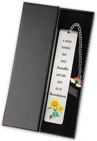GEBETTER Marcapáginas Eres Increíble Metal Girasol Arcoiris Marcador Libro con Cajita Regalo Inspirador Motivador Mujer Hombre Maestras Amigos Cumpleaños Graduación Jubilación Despedida Navidad  