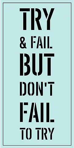 Meishe Art - Póster con Frase Inspiradora y Frase Try and Fail but Don't Fail To Try, Señal Motivacional, Actitud Positiva para la Vida en el Hogar, 11.81'' x 23.62''  