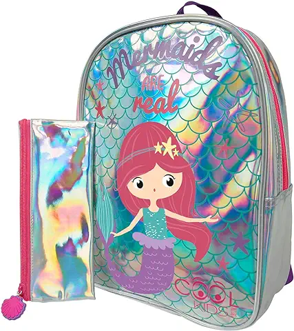 PERLETTI Mochila Escolar Niño Niña Coloreada - Bolso Infantil para Escuela Guardería y Viajes - Mochilita Bolsa Detalles Reflectantes Cremallera Caucho - 30x24x10 cm  