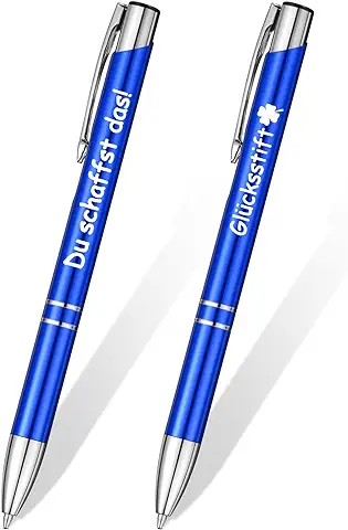 Tenare 2 Bolígrafos con Citas Inspiradoras Bolígrafo Retráctil Motivacional de Metal con Frase Bolígrafo Metálico Inspirador con Grabado para Hombres Mujeres Accesorios de Escritorio Regalo (Azul)  