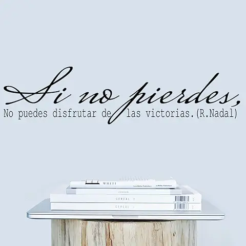 Vinilo de Pared con Frase Deportiva "SI NO PIERDES, NO PUEDES DISFRUTAR..." Vinilos Decorativos Vinilo Frases Motivadoras para Pared. Vinilo para Decorar Habitaciones.DC-18008 (120x30cm)  