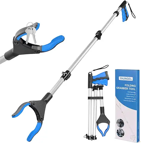 YAUNGEL Pinza Larga, Alcanzar Objetos 108cm Reacher Grabber Herramienta, 360 ° Cabeza Giratoria para la Recogida de Basura, Heavy Duty Grabber, Pinzas Largas para Recoger Objetos para Ancianos  