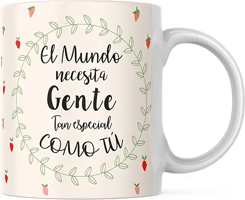 LINFORMAL TAZAS ORIGINALES PARA REGALAR | TAZAS CON FRASES MOTIVADORAS | IDEAL PARA UNA REGALOS PARA DAR LAS GRACIAS | CERÁMICA DE 350ML | EL MUNDO NECESITA GENTE COMO TÚ |…  