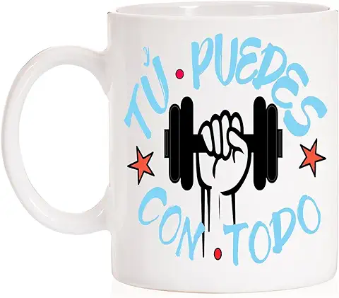 MardeTé Taza Tu Puedes con Todo. Taza de Motivación de Regalo para Superar Cada Día. Deporte. Estudios. Oposiciones  