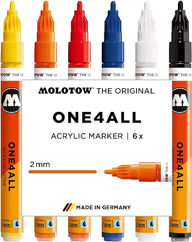 Molotow One4All - Rotulador Acrílico, Color Blanco 6 Unidad  
